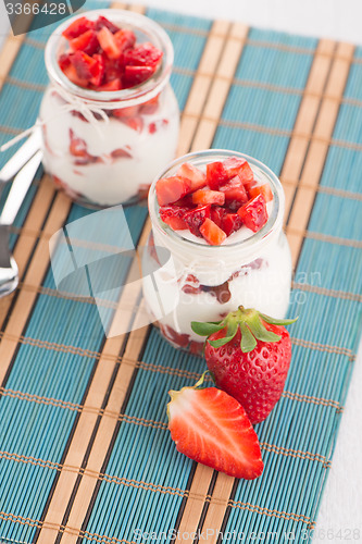 Image of Strawberries desert with cream