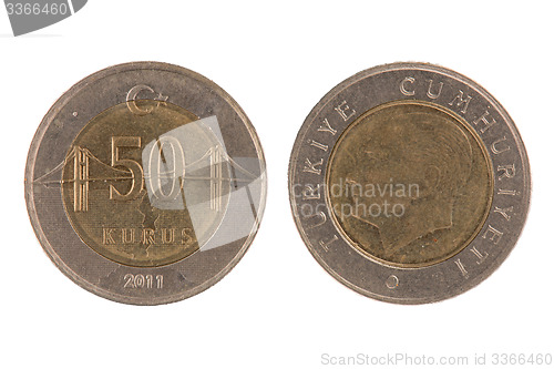 Image of 50 turkish kurus coin