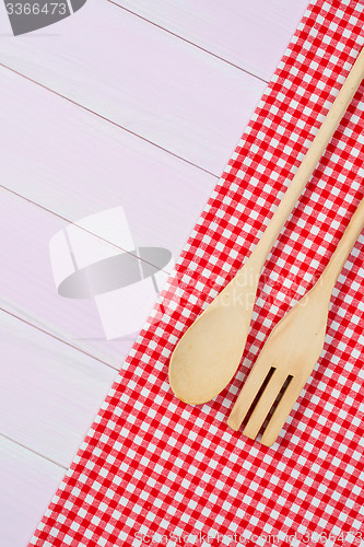 Image of Kitchenware on red towel
