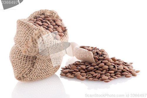 Image of Burlap bag with lentils