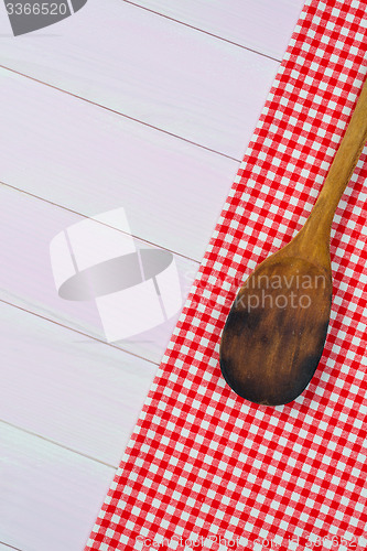 Image of Kitchenware on red towel