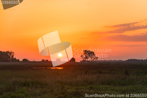 Image of Sunset over the meadow
