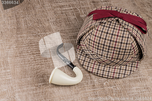 Image of Sherlock Hat and Tobacco pipe