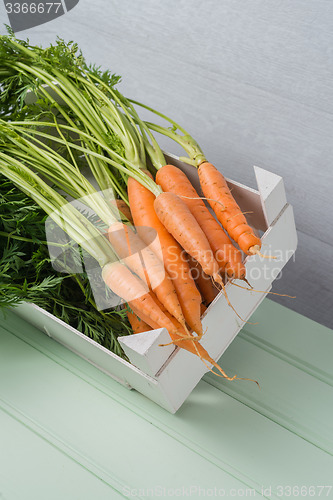 Image of Carrots on wooden table