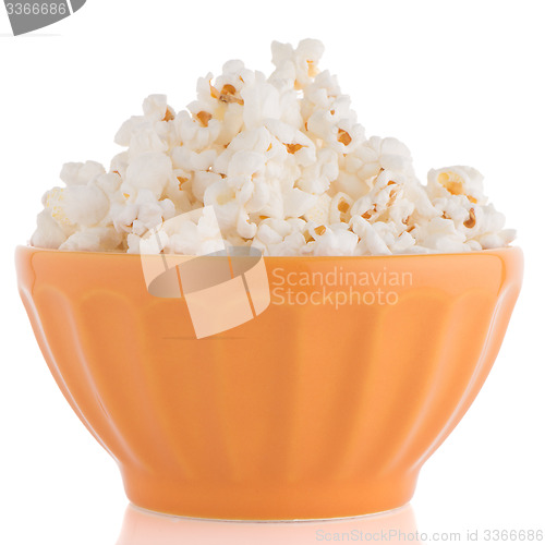 Image of Popcorn in a orange bowl