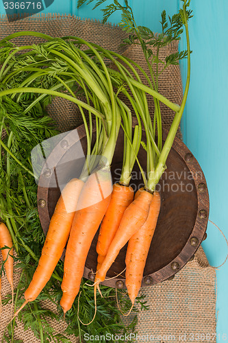 Image of Carrots on a wooden table