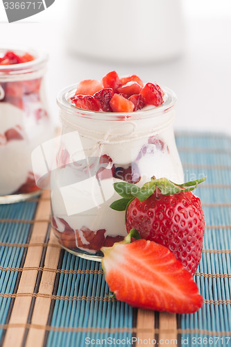 Image of Strawberries desert with cream