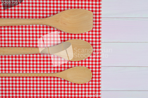 Image of Kitchenware on red towel