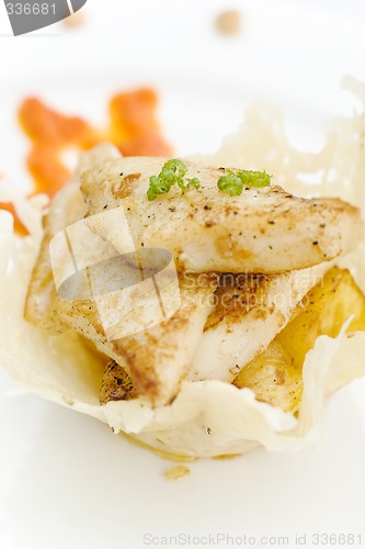 Image of White fish and pinapple