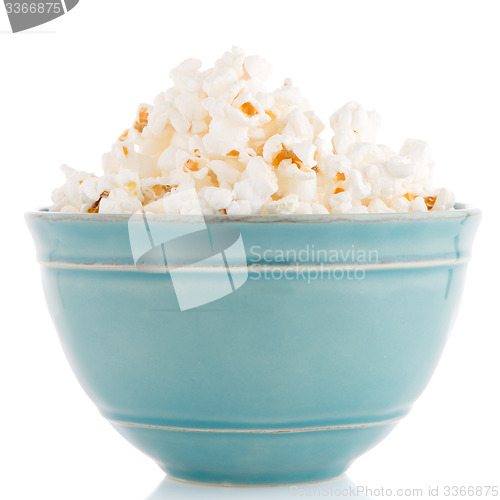 Image of Popcorn in a blue bowl