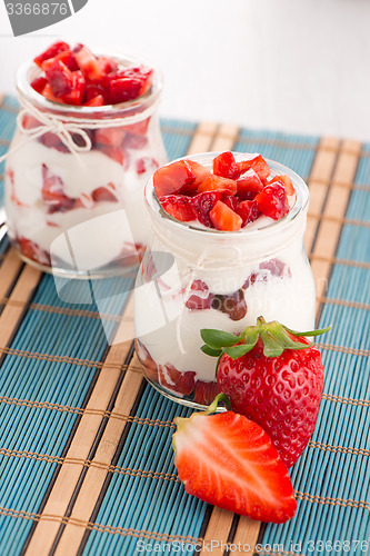 Image of Strawberries desert with cream