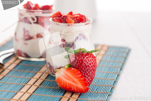 Image of Strawberries desert with cream
