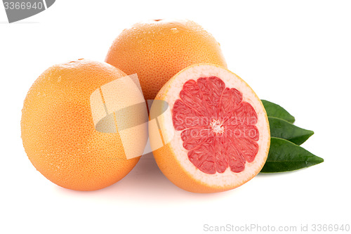 Image of Ripe cut red grapefruit