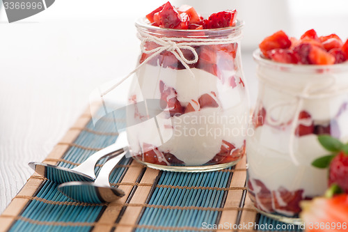 Image of Strawberries desert with cream