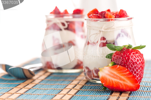 Image of Strawberries desert with cream