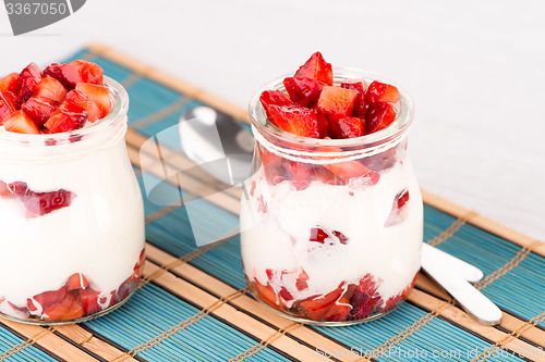 Image of Strawberries desert with cream