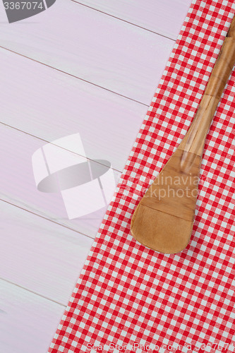 Image of Kitchenware on red towel
