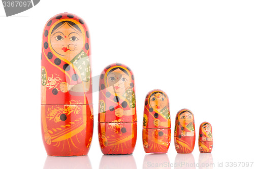 Image of Five red Babushka