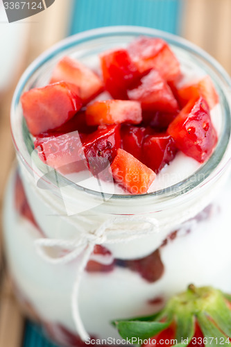 Image of Strawberries desert with cream