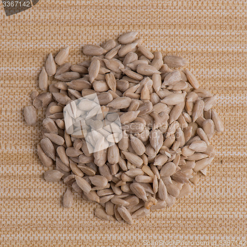 Image of Circle of shelled sunflower seeds