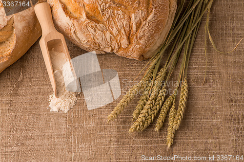 Image of Rustic bread and wheat