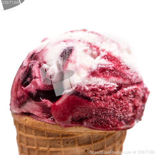 Image of Red fruits saucy ice cream