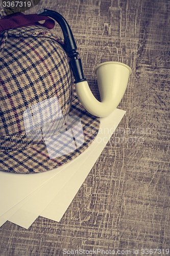 Image of Sherlock Hat and Tobacco pipe