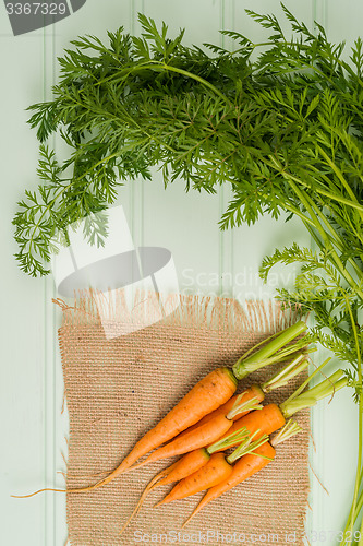 Image of Carrots on wooden table