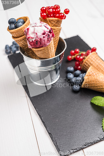 Image of Berry ice cream cone