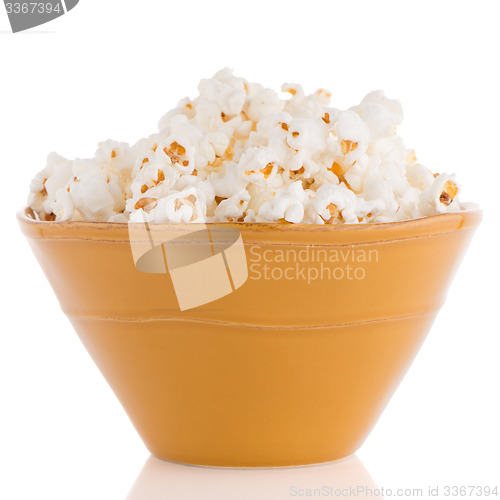 Image of Popcorn in a orange bowl