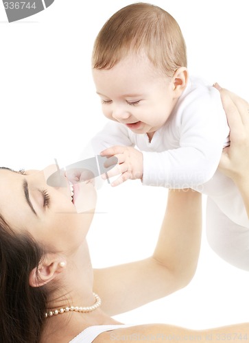 Image of happy mother with baby boy