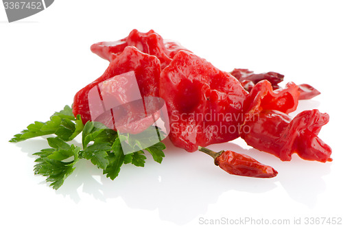 Image of Red peppers closeup