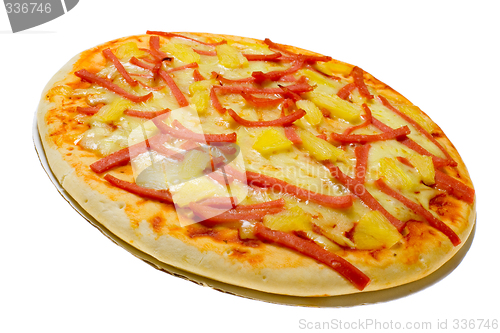 Image of Ham and pineapple pizza

