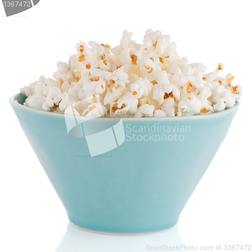 Image of Popcorn in a blue bowl