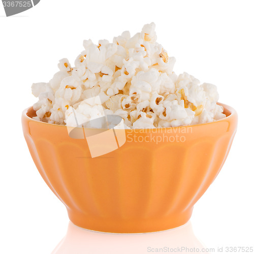 Image of Popcorn in a orange bowl