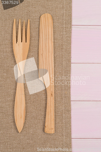 Image of Kitchenware on beige towel