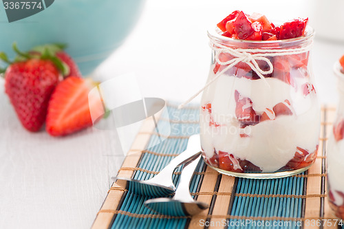 Image of Strawberries desert with cream