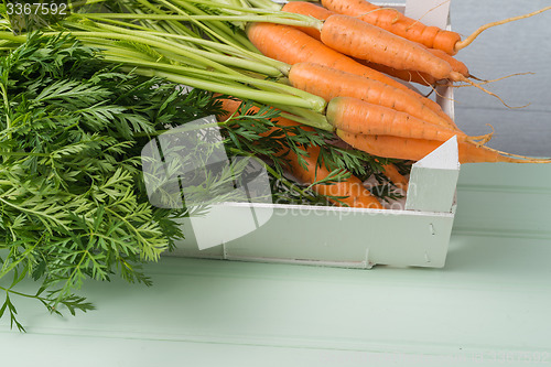 Image of Carrots on wooden table