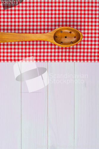 Image of Kitchenware on red towel