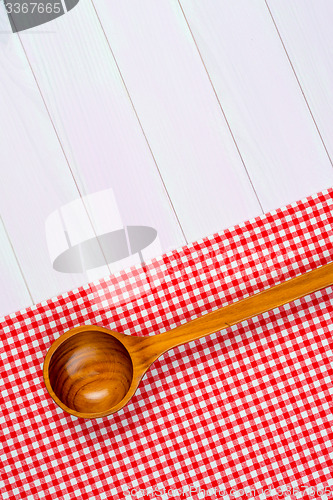 Image of Kitchenware on red towel