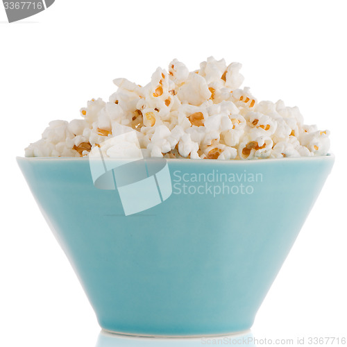 Image of Popcorn in a blue bowl