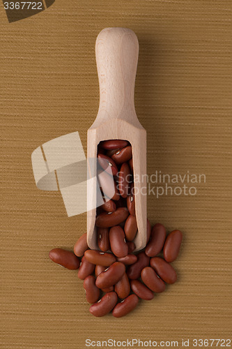 Image of Wooden scoop with red beans