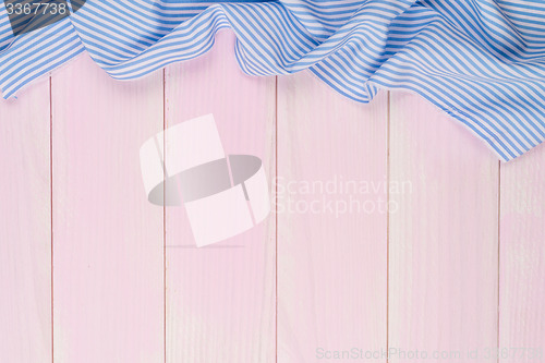 Image of Blue towel over table