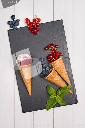 Image of Berry ice cream cone