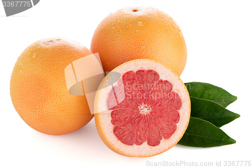 Image of Ripe cut red grapefruit