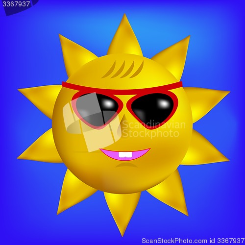 Image of Sun with Sunglasses Icon