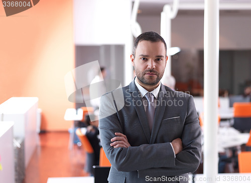 Image of young business man portrait  at modern office