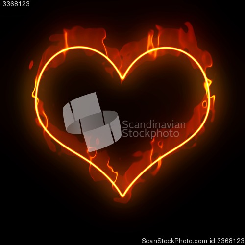 Image of heart in flames