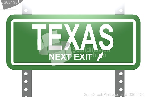 Image of Texas green sign board isolated