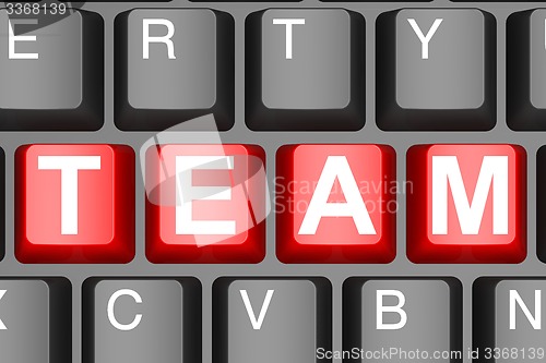 Image of  Team button on modern computer keyboard